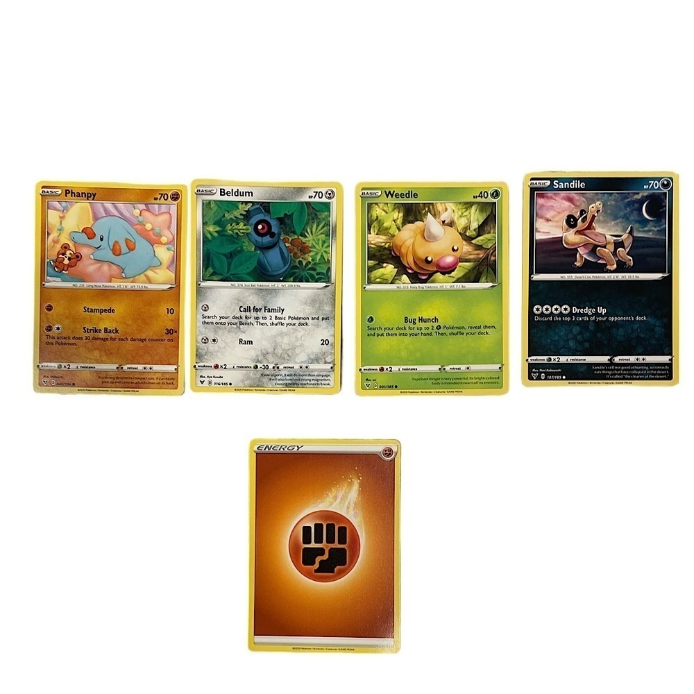 Pokémon cards set of 5 card game